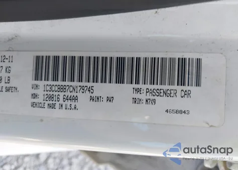 2012 Chrysler 200 Touring from USA, damaged, VIN 1C3CCBBB7CN179745